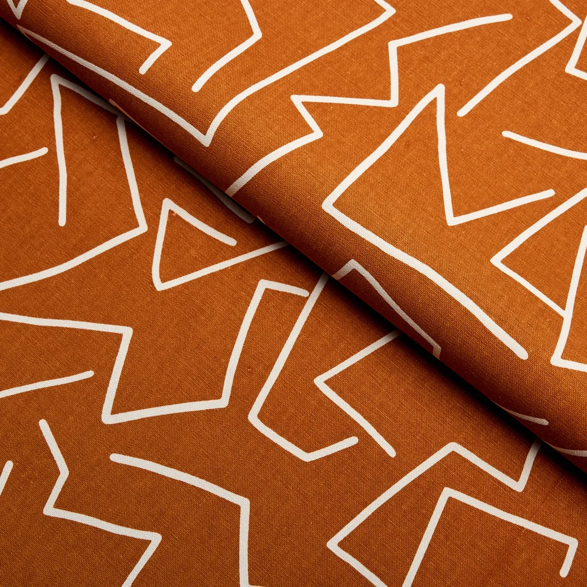 TANGENT PRINT Fabric – SAFFRON | Schumacher | Wallpaper Twin TANGENT PRINT fabric SAFFRON color by Schumacher