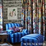 TANGIER STRIPE Fabric – BLUE TONAL | Schumacher | Wallpaper TANGIER STRIPE fabric BLUE TONAL color by Schumacher