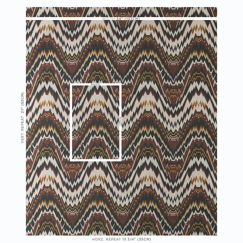 TAURIDE ÉPINGLÉ fabric BROWN color by Schumacher