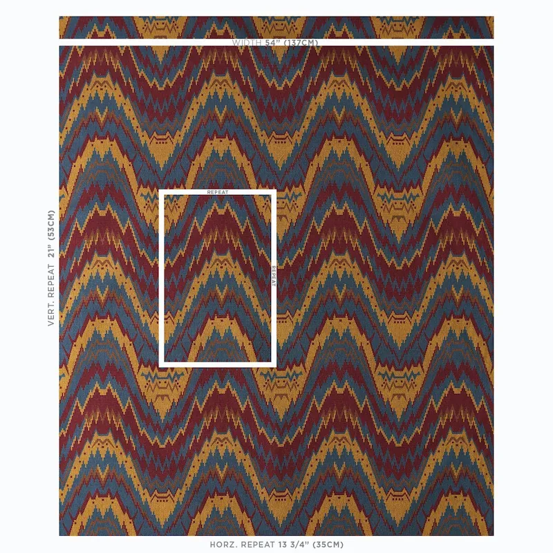 TAURIDE ÉPINGLÉ fabric JEWEL color by Schumacher