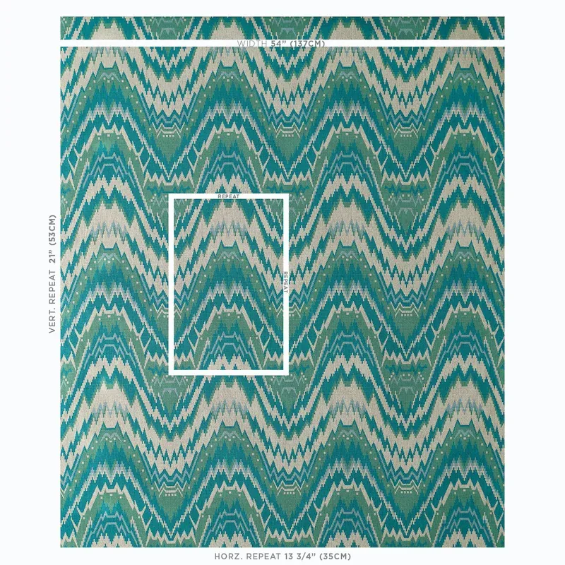 TAURIDE ÉPINGLÉ fabric PEACOCK color by Schumacher