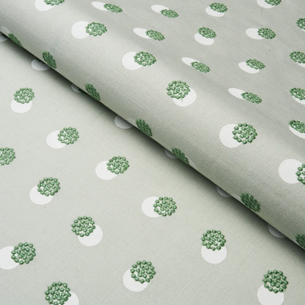 TAYLOR EMBROIDERY fabric GREEN color by Schumacher