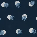 TAYLOR EMBROIDERY fabric SKY ON NAVY color by Schumacher