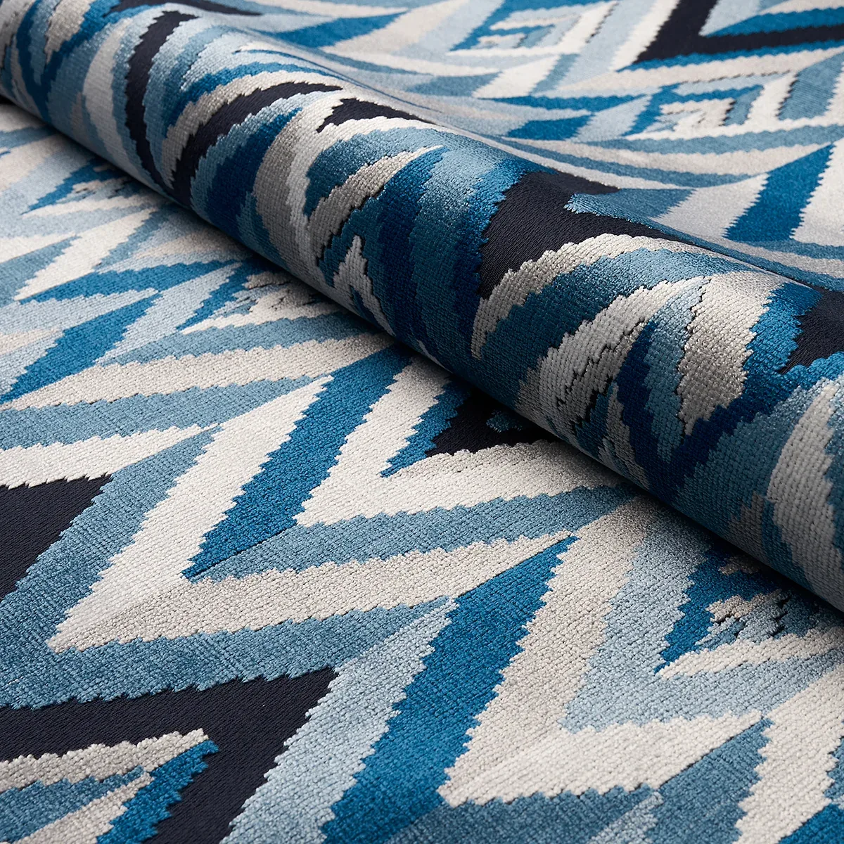 TAYLOR VELVET fabric LAPIS color by Schumacher