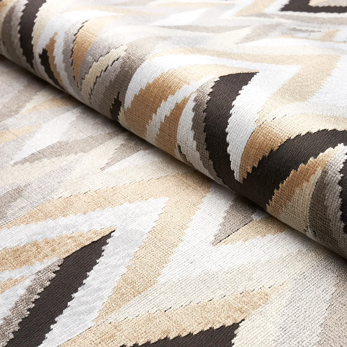 TAYLOR VELVET Fabric – PEBBLE | Schumacher | Wallpaper Twins TAYLOR VELVET fabric PEBBLE color by Schumacher