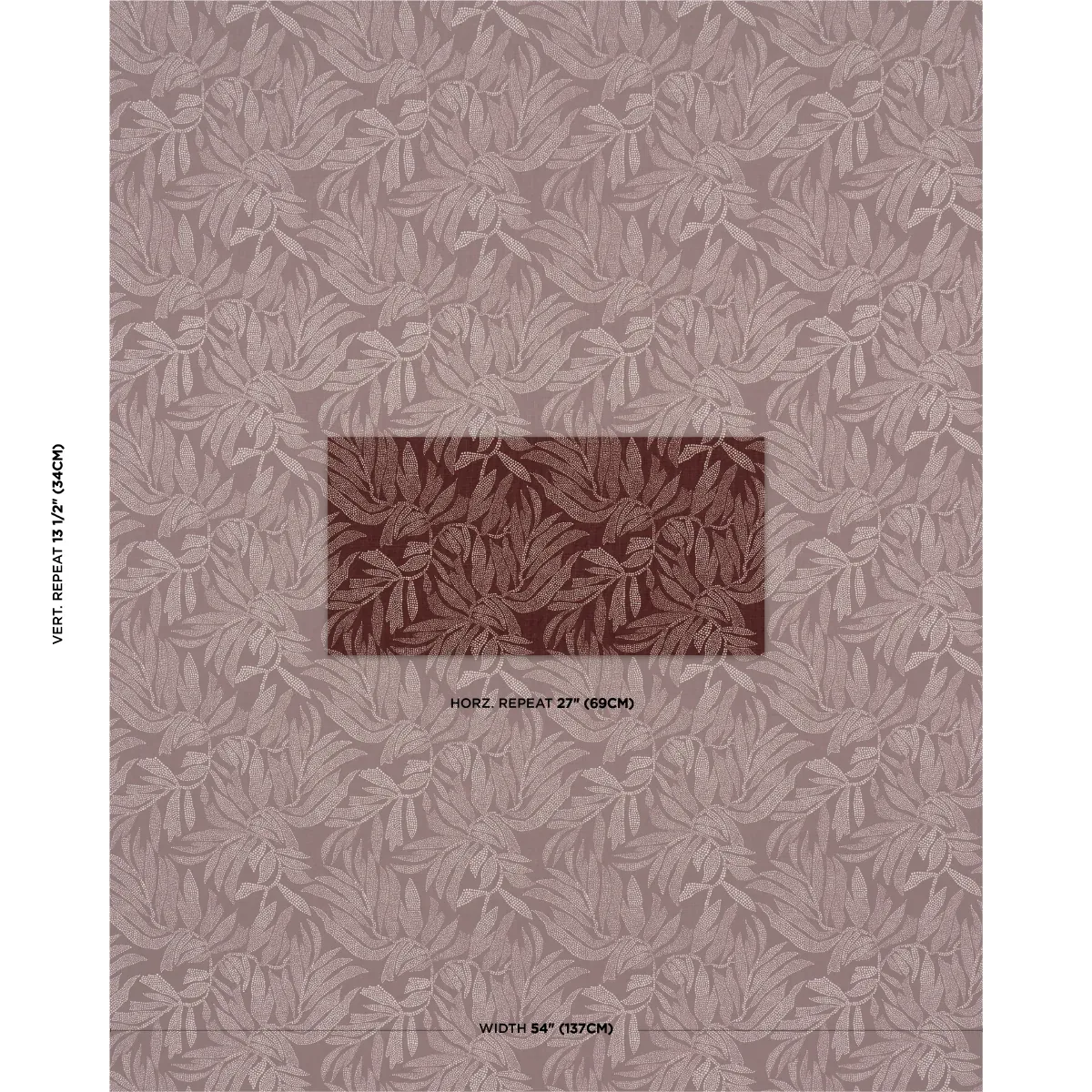 TAYRONA PALM MOSAIC fabric CAYENNE LATTE color by Schumacher