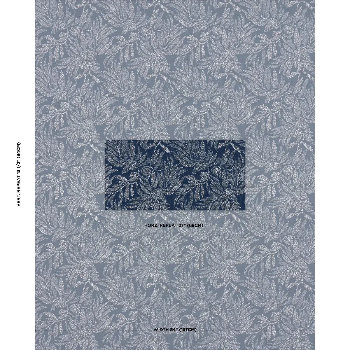 TAYRONA PALM MOSAIC fabric PACIFIC OCEAN HUES color by Schumacher