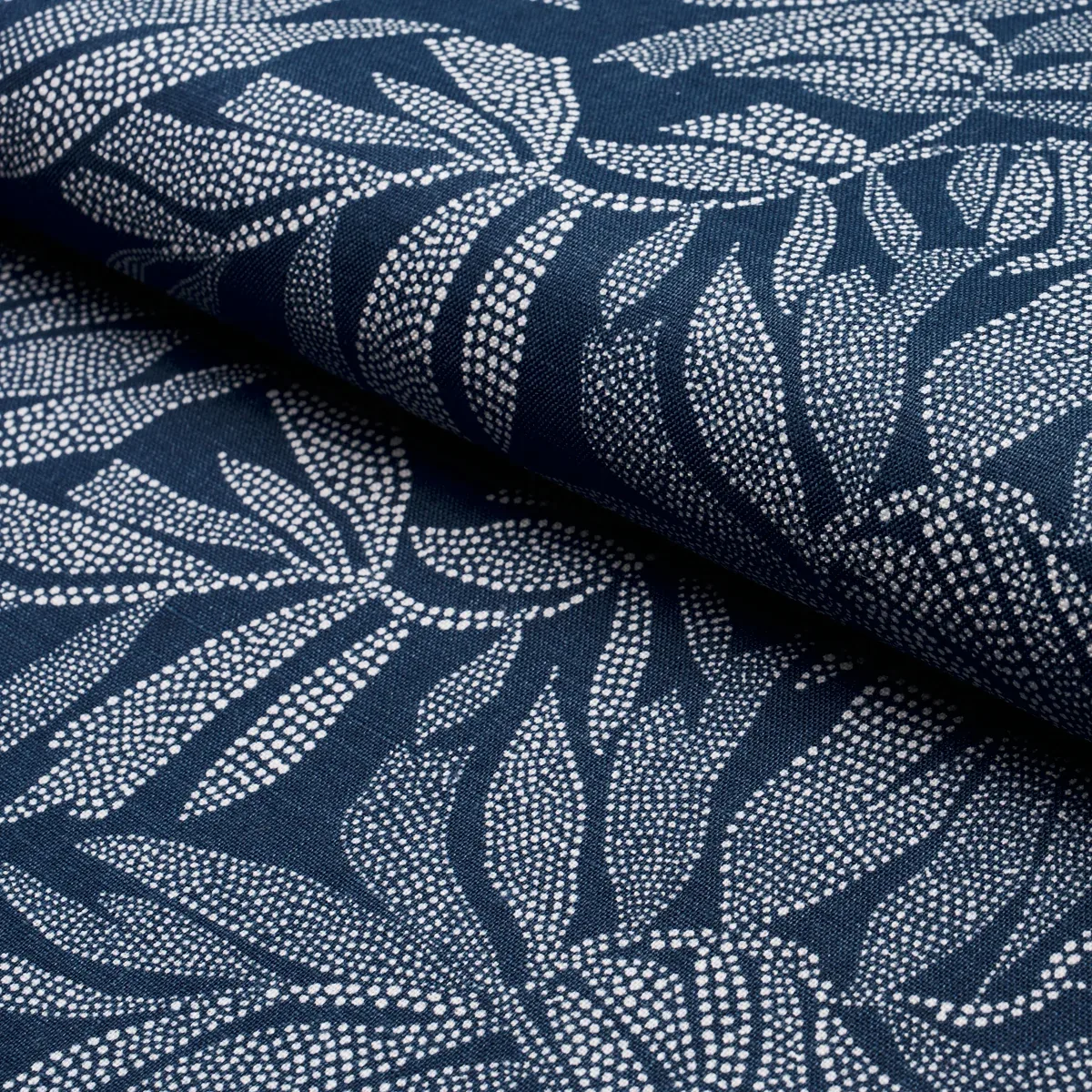 TAYRONA PALM MOSAIC fabric PACIFIC OCEAN HUES color by Schumacher