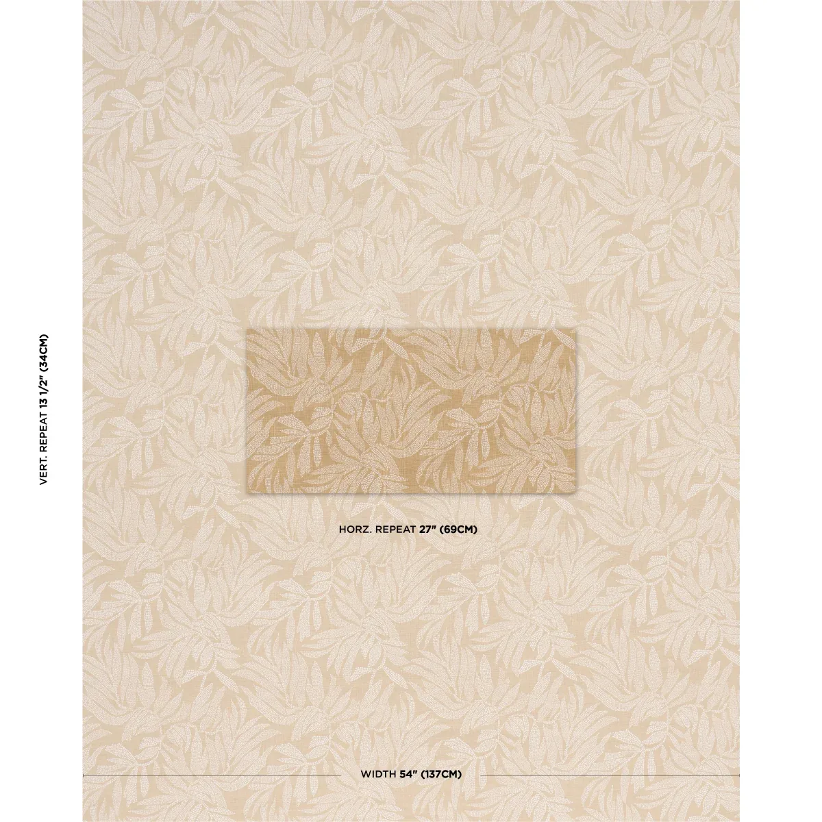 TAYRONA PALM MOSAIC fabric PLAYA DORADA SAND color by Schumacher