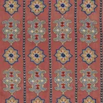 Temara Hand Embroidered Print fabric POMEGRANATE color by Schumacher