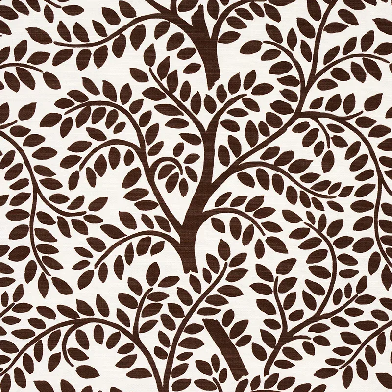 TEMPLE GARDEN II Fabric – BROWN | Schumacher | Wallpaper Twi TEMPLE GARDEN II fabric BROWN color by Schumacher