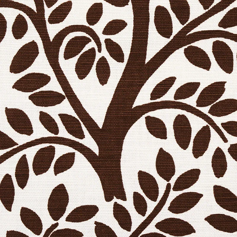 TEMPLE GARDEN II Fabric – BROWN | Schumacher | Wallpaper Twi TEMPLE GARDEN II fabric BROWN color by Schumacher