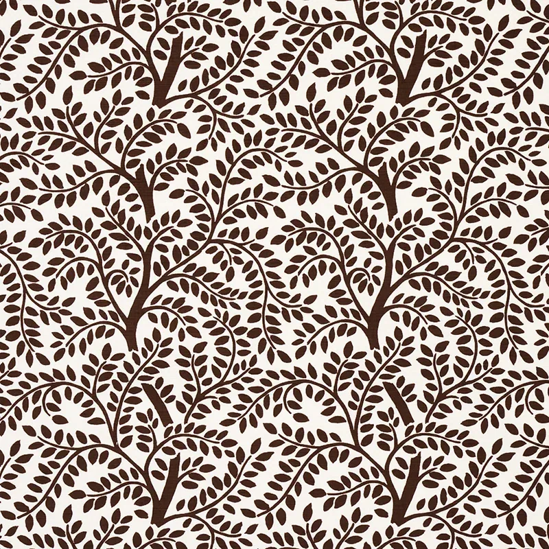 TEMPLE GARDEN II fabric BROWN color by Schumacher