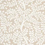 TEMPLE GARDEN II fabric IVORY ON UNBLEACHED color by Schumacher