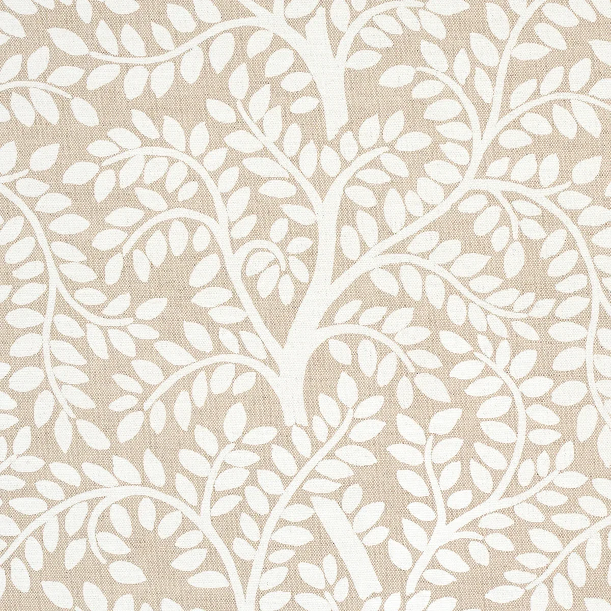 TEMPLE GARDEN II fabric IVORY ON UNBLEACHED color by Schumacher