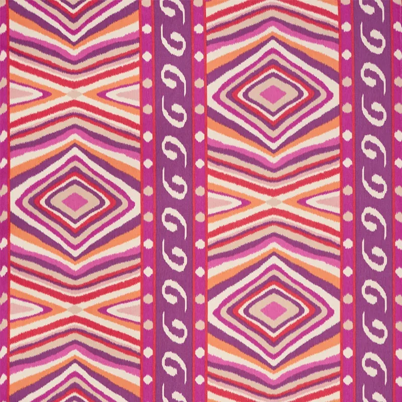 Terence Ikat Fabric – MAGENTA | Schumacher | Wallpaper Twins Terence Ikat fabric MAGENTA color by Schumacher