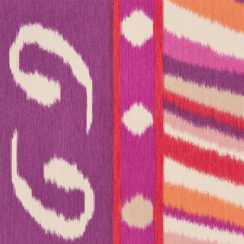 Terence Ikat Fabric – MAGENTA | Schumacher | Wallpaper Twins Terence Ikat fabric MAGENTA color by Schumacher