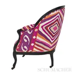 Terence Ikat Fabric – MAGENTA | Schumacher | Wallpaper Twins Terence Ikat fabric MAGENTA color by Schumacher