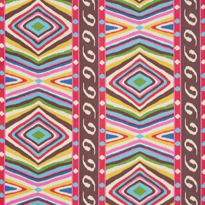 Terence Ikat Fabric – MULTI | Schumacher | Wallpaper Twins Terence Ikat fabric MULTI color by Schumacher