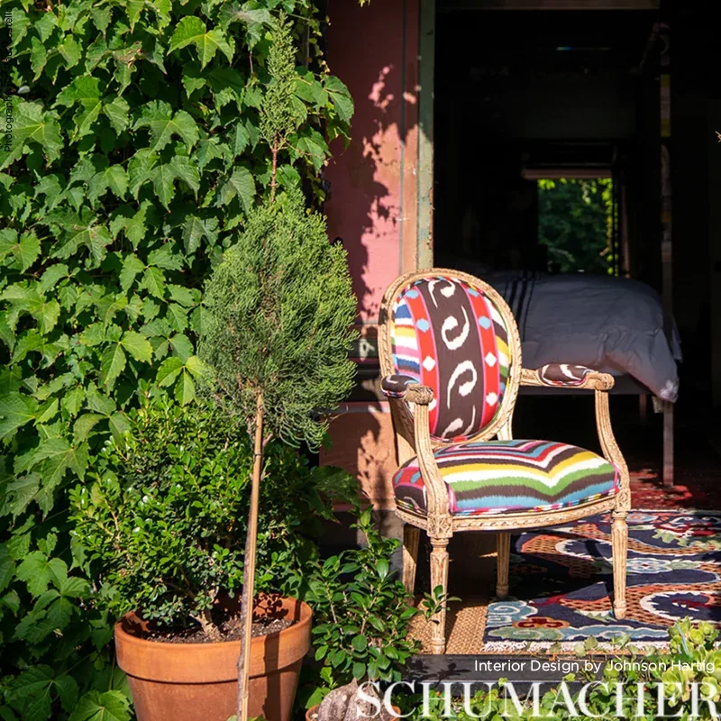 Terence Ikat Fabric – MULTI | Schumacher | Wallpaper Twins Terence Ikat fabric MULTI color by Schumacher
