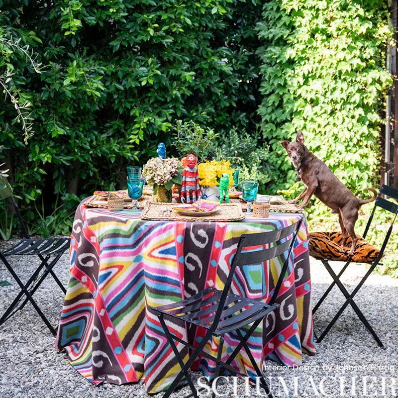 Terence Ikat Fabric – MULTI | Schumacher | Wallpaper Twins Terence Ikat fabric MULTI color by Schumacher