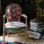 Terence Ikat Fabric – MULTI | Schumacher | Wallpaper Twins Terence Ikat fabric MULTI color by Schumacher