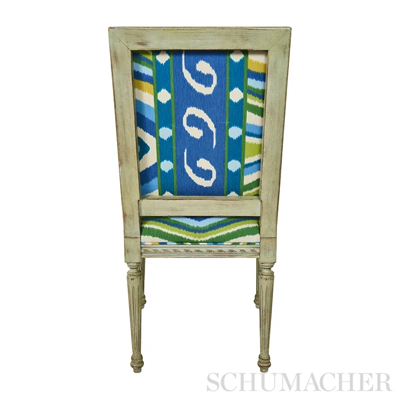 Terence Ikat Fabric – PEACOCK | Schumacher | Wallpaper Twins Terence Ikat fabric PEACOCK color by Schumacher