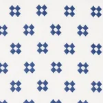 THANDIE EMBROIDERY fabric BLUE ON IVORY color by Schumacher