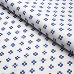 THANDIE EMBROIDERY fabric BLUE ON IVORY color by Schumacher