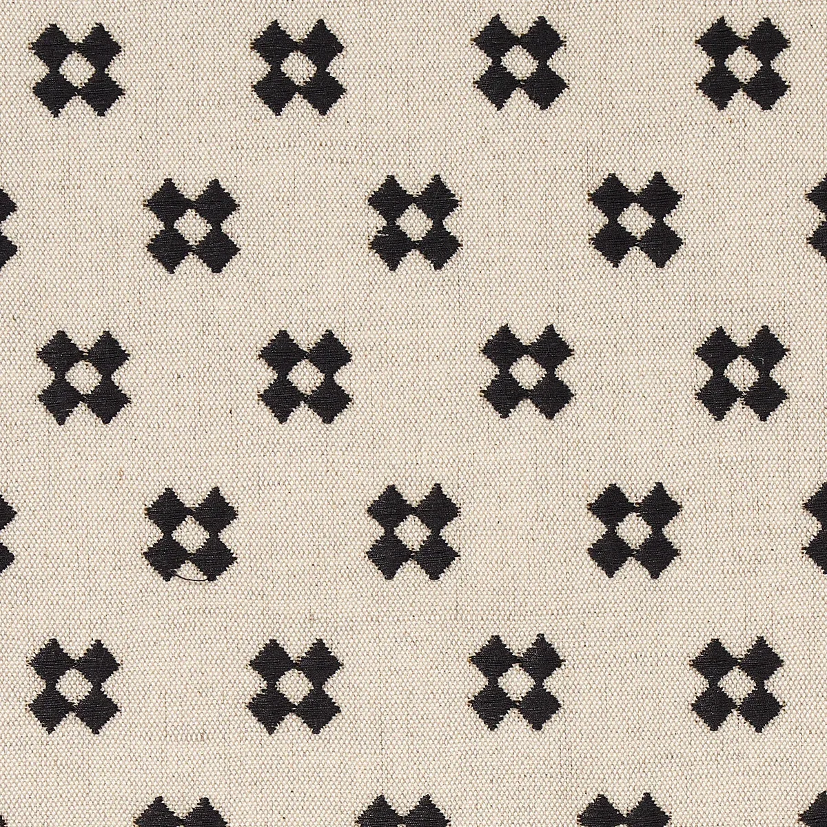 THANDIE EMBROIDERY fabric CARBON ON NATURAL color by Schumacher