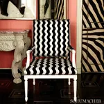 THE WAVE VELVET Fabric – BLACK | Schumacher | Wallpaper Twin THE WAVE VELVET fabric BLACK color by Schumacher