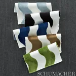 THE WAVE VELVET Fabric – BLACK | Schumacher | Wallpaper Twin THE WAVE VELVET fabric BLACK color by Schumacher