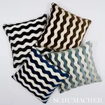 THE WAVE VELVET Fabric – BLACK | Schumacher | Wallpaper Twin THE WAVE VELVET fabric BLACK color by Schumacher