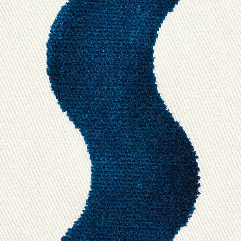 THE WAVE VELVET Fabric – NAVY | Schumacher | Wallpaper Twins THE WAVE VELVET fabric NAVY color by Schumacher