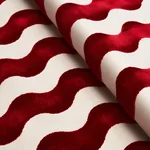 THE WAVE VELVET fabric RED color by Schumacher