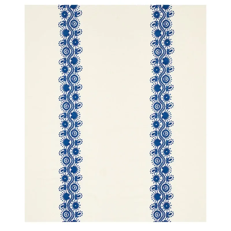 THEODORA EMBROIDERY fabric BLUE color by Schumacher