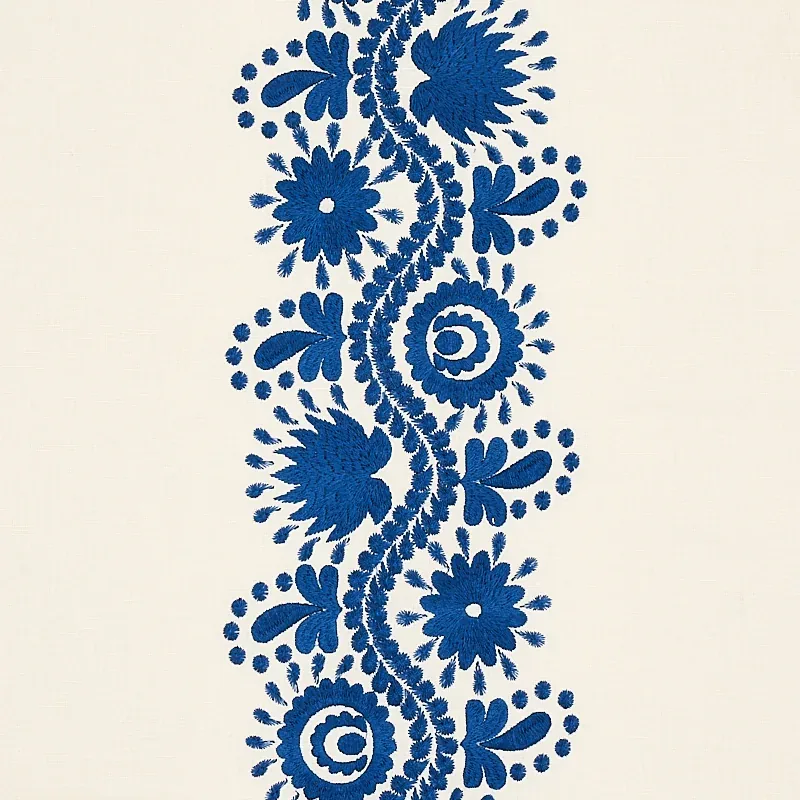 THEODORA EMBROIDERY fabric BLUE color by Schumacher