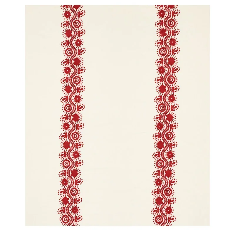 THEODORA EMBROIDERY fabric RED color by Schumacher