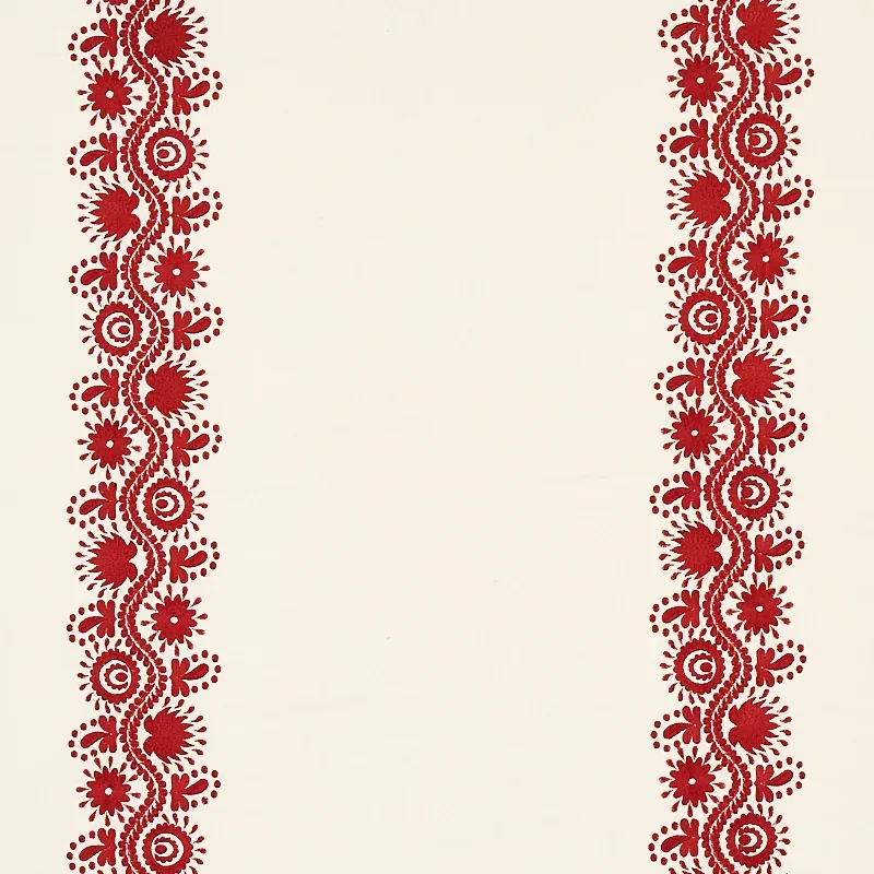 THEODORA EMBROIDERY fabric RED color by Schumacher
