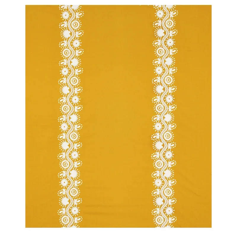 THEODORA EMBROIDERY Fabric – SAFFRON | Schumacher | Wallpape THEODORA EMBROIDERY fabric SAFFRON color by Schumacher
