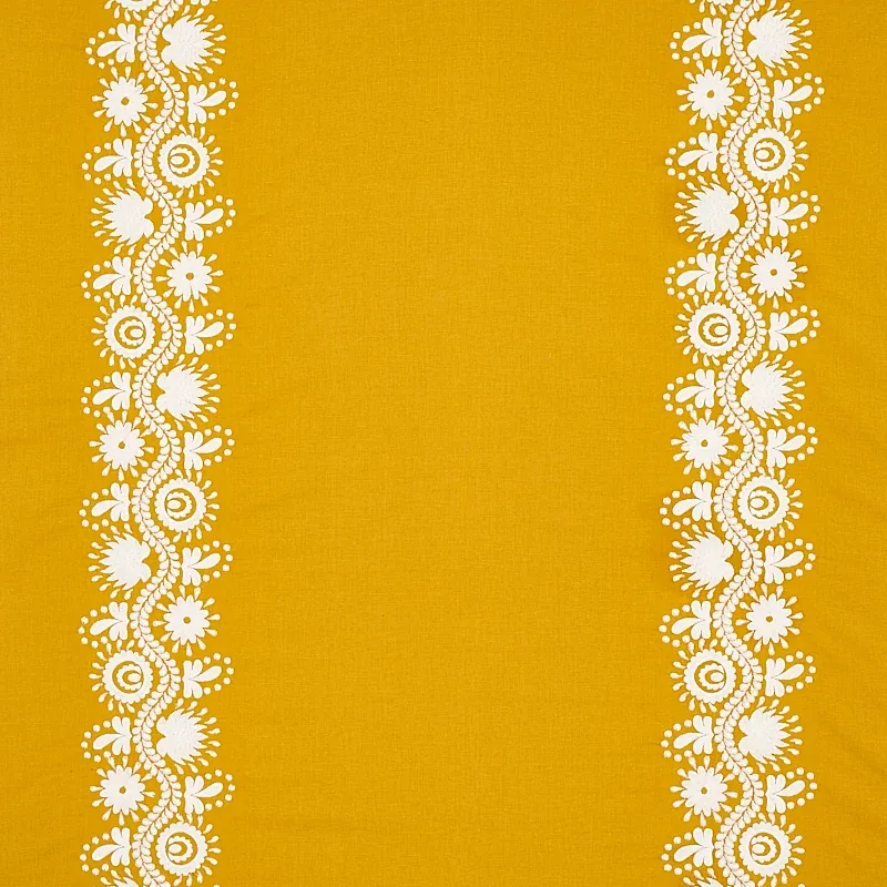 THEODORA EMBROIDERY fabric SAFFRON color by Schumacher