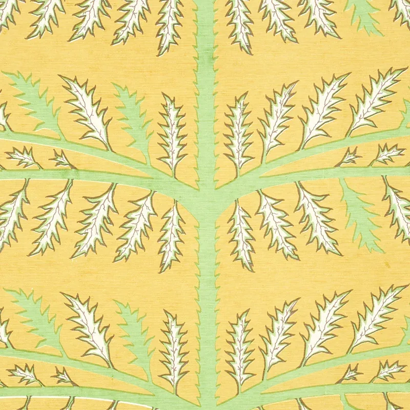 THISTLE Fabric – MUSTARD | Schumacher | Wallpaper Twins THISTLE fabric MUSTARD color by Schumacher