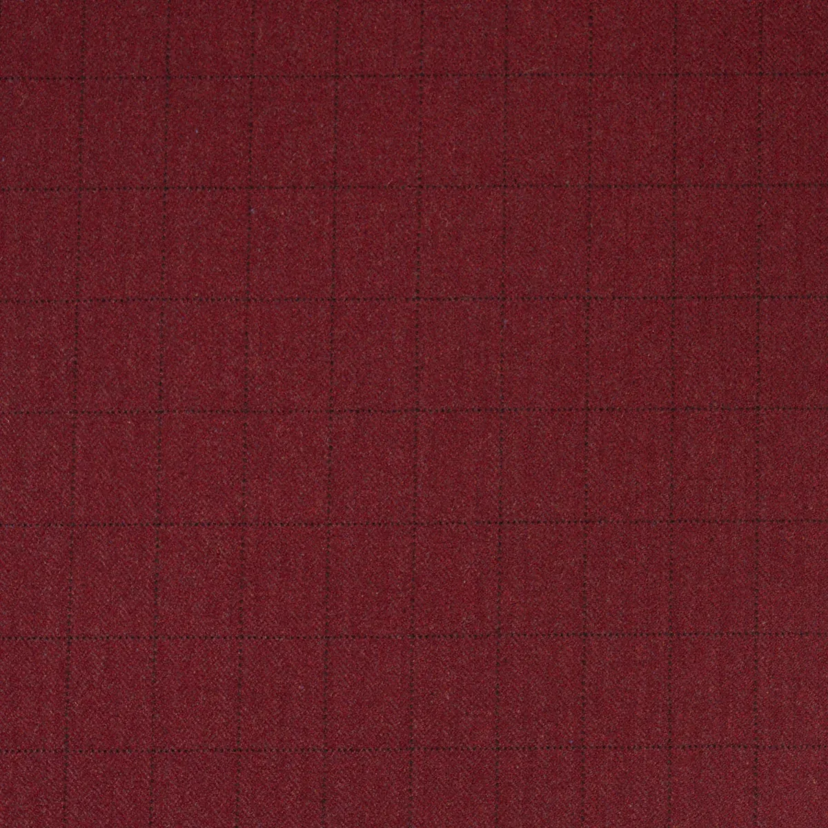 THOMPSON MERINO WINDOWPANE fabric SCARLET color by Schumacher