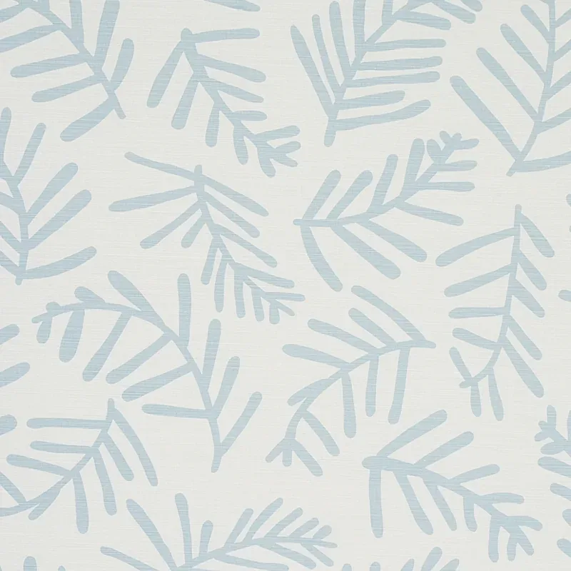 TIAH COVE fabric BLUE LEAF color by Schumacher