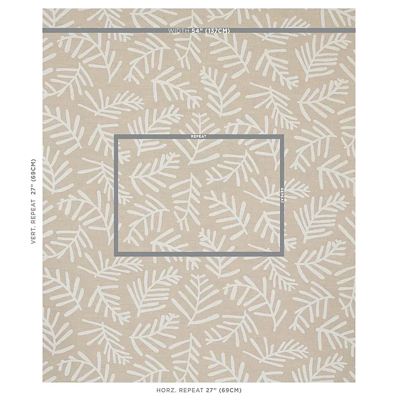 TIAH COVE fabric IVORY ON NATURAL color by Schumacher