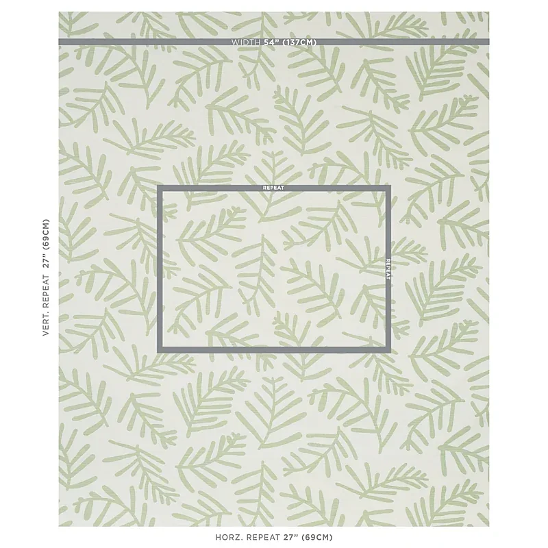 TIAH COVE Fabric – SAGE LEAF | Schumacher | Wallpaper Twins TIAH COVE fabric SAGE LEAF color by Schumacher