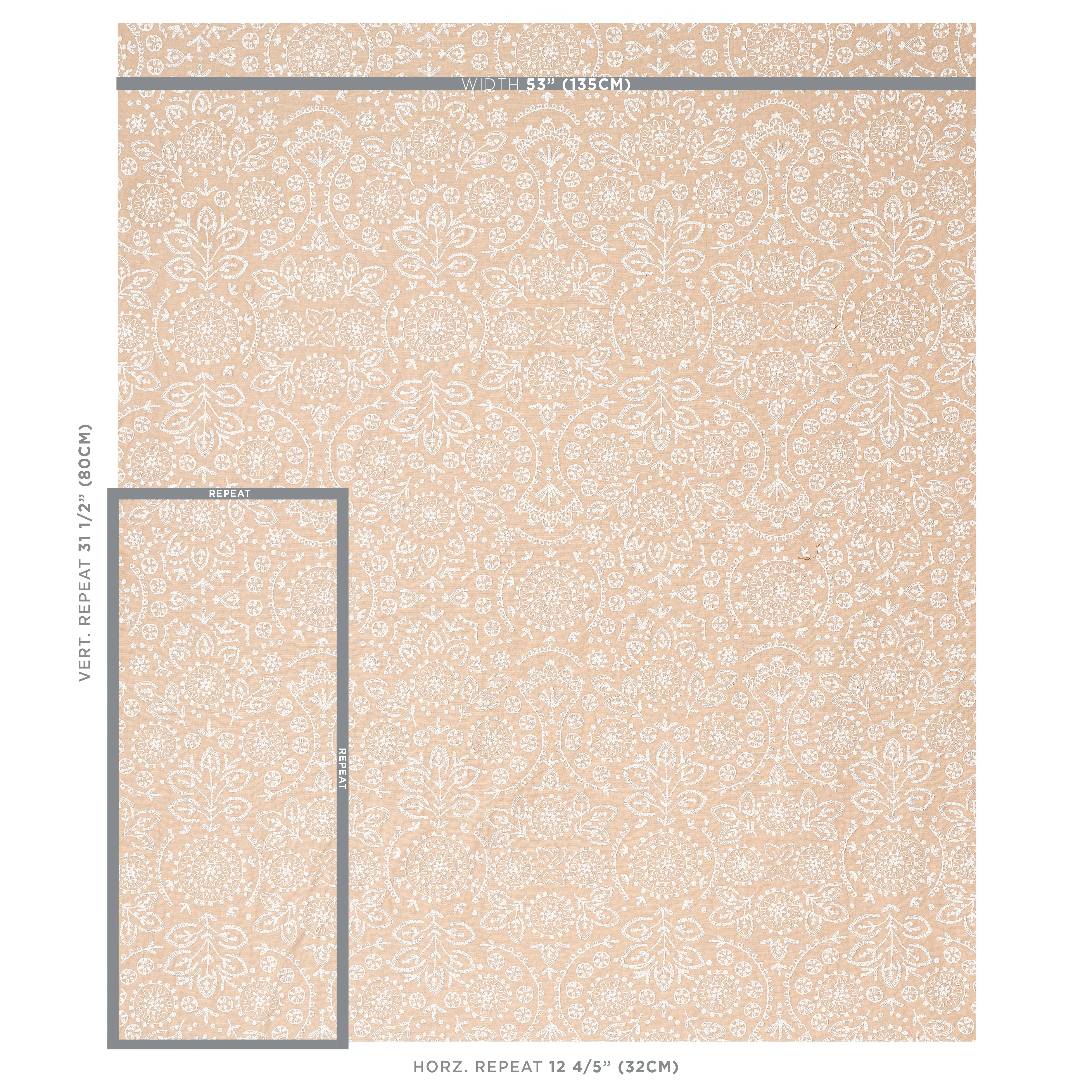 Tiana Embroidery Fabric – NATURAL | Schumacher | Wallpaper T Tiana Embroidery fabric NATURAL color by Schumacher