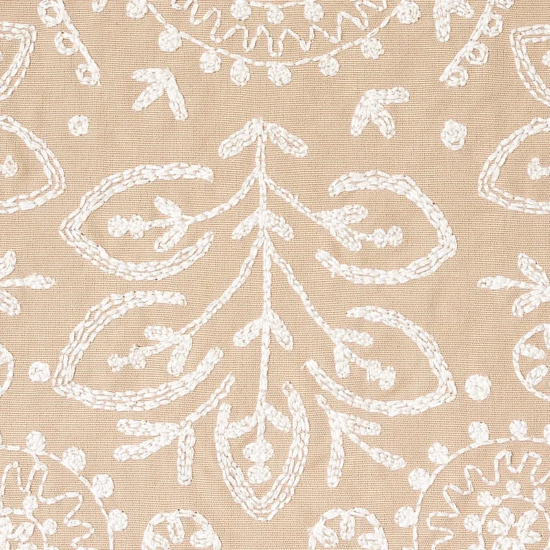 Tiana Embroidery Fabric – NATURAL | Schumacher | Wallpaper T Tiana Embroidery fabric NATURAL color by Schumacher