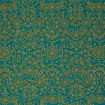 Tiana Embroidery fabric PEACOCK color by Schumacher