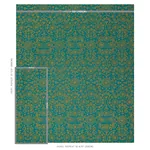 Tiana Embroidery fabric PEACOCK color by Schumacher